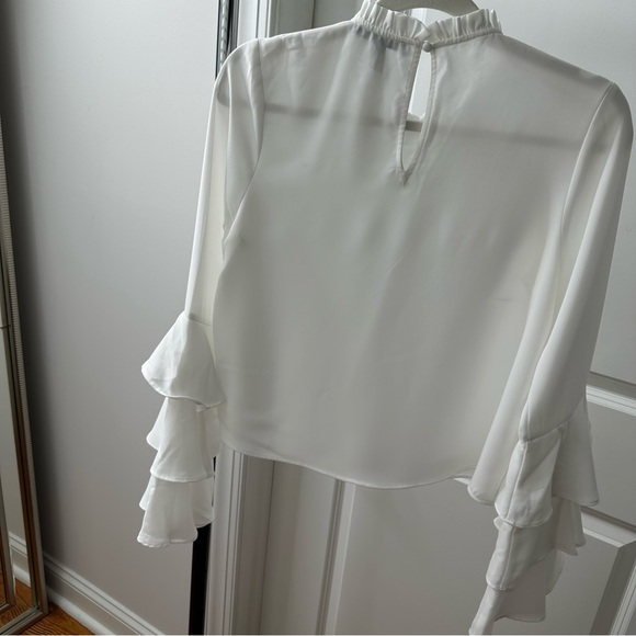 White Ruffle Blouse - Picture 3 of 5